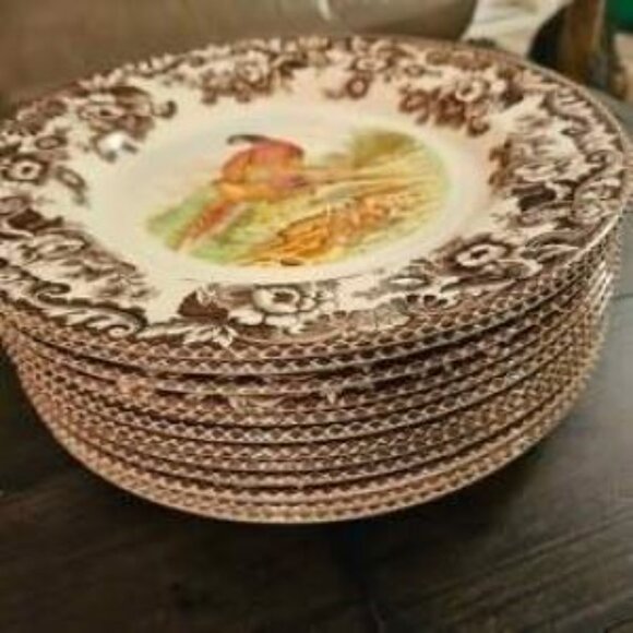 Set of 4 NEW Spode Woodland Pheasant of ENGLAND Dinner Plates - 10.5" diameter - Picture 2 of 3